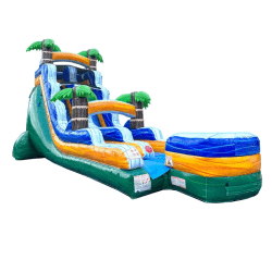 Blue20slide202 1740775564 Tropical Green Marble Inflatable Water Slide