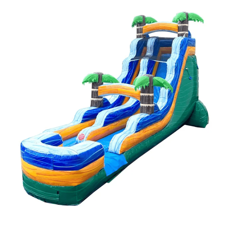 Tropical Green Marble Inflatable Water Slide