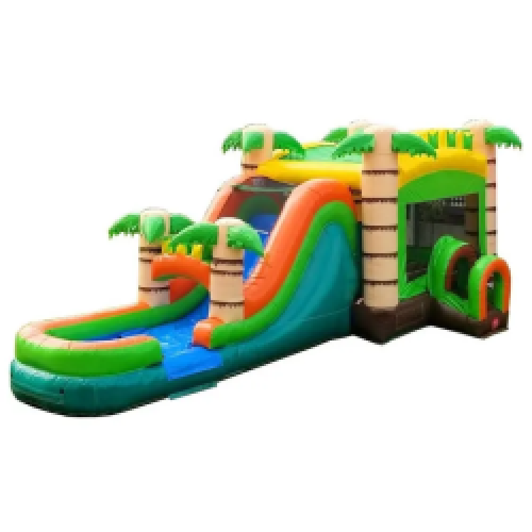 Tropical Green Wet/Dry  Bounce House